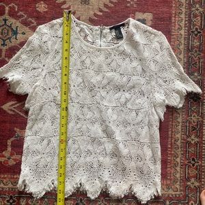 🐞Forever 21 White eyelet sheer top